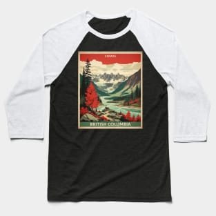 British Columbia Canada Vintage Poster Tourism 2 Baseball T-Shirt